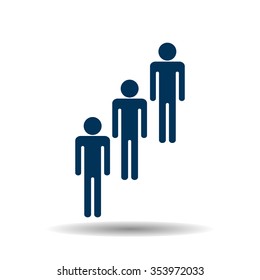 Long Queue icon, vector illustration. Modern design. Flat design style