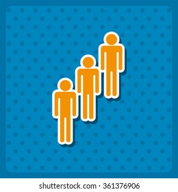 Long Queue icon, vector illustration. Modern design. Flat design style