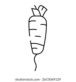 long radish line icon vector. long radish sign. isolated contour symbol black illustration
