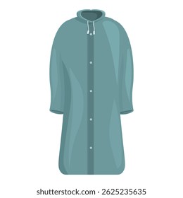 Long raincoat protecting from cold and rain, staying dry during bad weather conditions