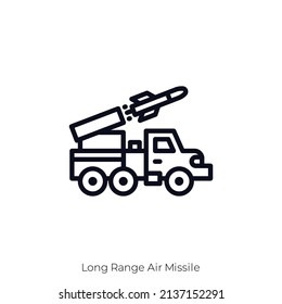 Long Range Air Missile Icon. Outline Style Icon Design Isolated On White Background