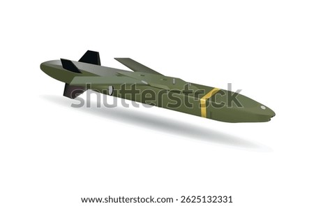 Long range guided missile Taurus KEPD-350 (Germany). Military weapons. Vector realistic 3d illustration
