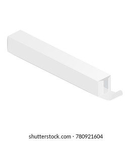 Long rectangular box isolated on white background. Vector illustration