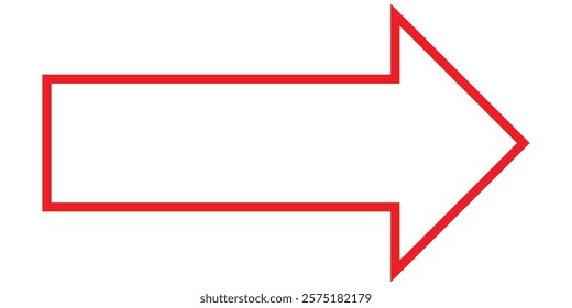 long red arrow icon vector. Thick long and Red arrow icon,  long straight, right and left side arrow signs, indicated the direction symbol. long and straight arrow icon vector. Design eps 10