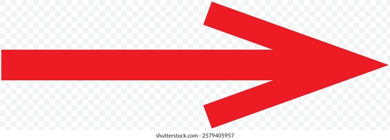 Long red arrows icon set. Vector set of trendy long arrows left and right in flat style. Replaceable vector design. Eps 10.