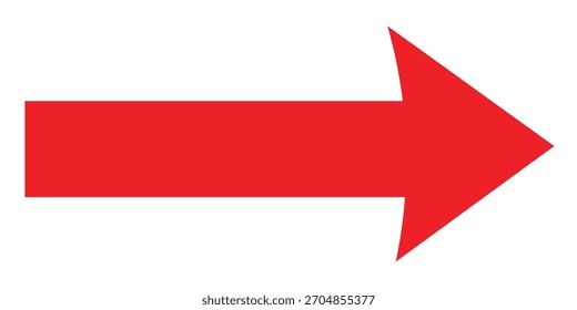 Long red arrows icon. Trendy long red arrow in flat style. Replaceable vector design. For your apps, websites and UI or UX design