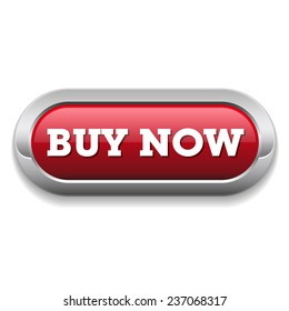 Long red buy now button with metallic border