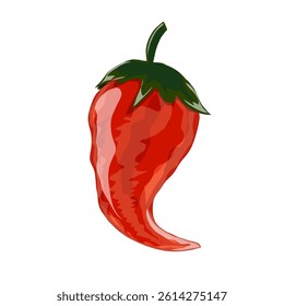 long red chili without background