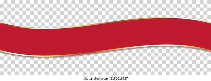 langfarbiger Bandbanner mit goldenem Rahmen auf transparentem Hintergrund - Vektordesign-Element