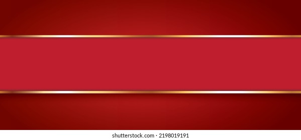 Long Red Colored Ribbon Banner Gold Stock Vector (Royalty Free ...