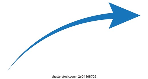 Long Red Curved arrow icon vector. Red long arrow vector. flat style Arrow symbol. RED of an arrow on a white background. vector illustration.