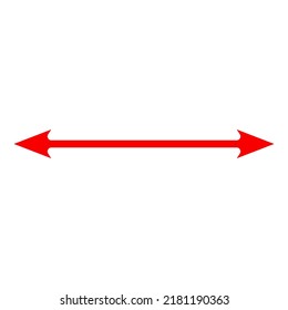 Long Red Double Arrow, Pointer. Vector Illustration.