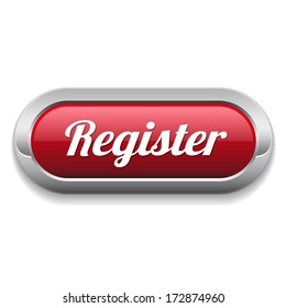 Long Red register button with metallic border