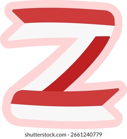 long ribbon flat style sticker design