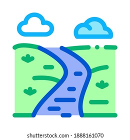 long river icon vector. long river sign. color symbol illustration