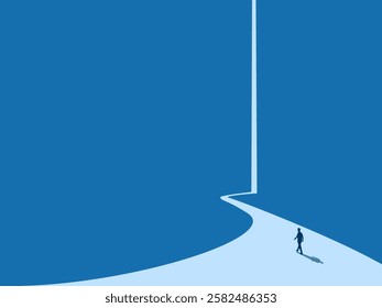 Long road, People walking towards the path of career growth
