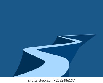 Long Road, Solitude, Journey. vector 