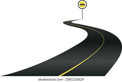 Long Road Vector, 3D road vector illustration, highway road vector, road design elements.