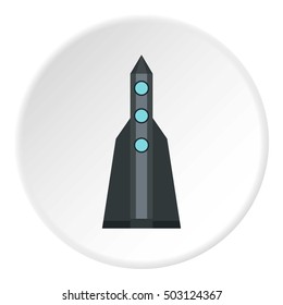 Long rocket icon. Flat illustration of long rocket vector icon for web