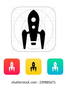 Long rocket icon on white background. Vector illustration.