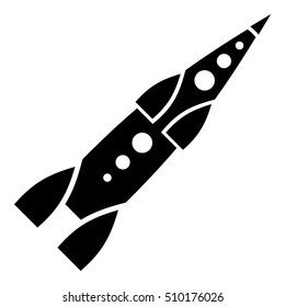 Long rocket icon. Simple illustration of long rocket vector icon for web