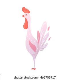 Long rooster. Vector illustration for calendars, posters books