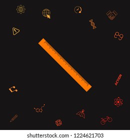 The long ruler icon. Graphic elements for your design
