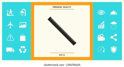The long ruler icon. Graphic elements for your design
