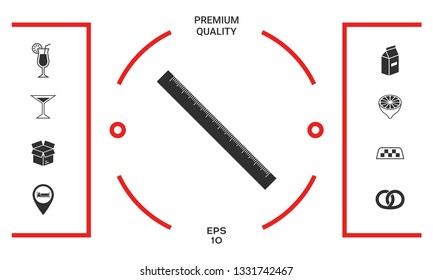 The long ruler icon. Graphic elements for your design