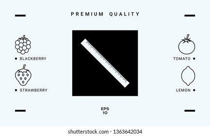 The long ruler icon. Graphic elements for your design