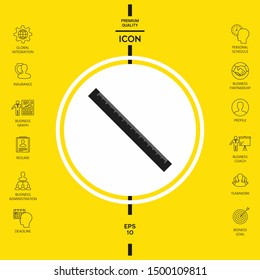The long ruler icon. Graphic elements for your design
