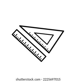 long ruler and triangle ruler vector design