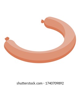 Long sausage icon. Isometric of long sausage vector icon for web design isolated on white background