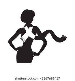 Una bufanda larga alrededor del cuello. Ilustración vectorial.