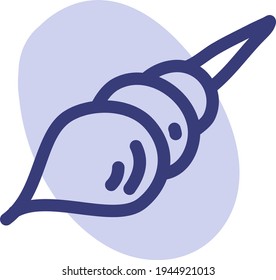 Concha de mar largo, ilustración, vector sobre fondo blanco