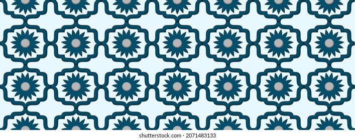 Long seamless background for your textiles. Moroccan patterns style
