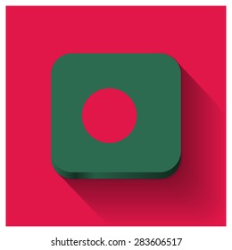 Long shadow Bangladesh flag Button