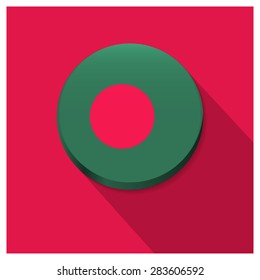 Long shadow Bangladesh flag Button
