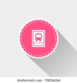 with long shadow bus stop icon