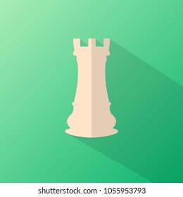 long shadow Castle chess vector icon