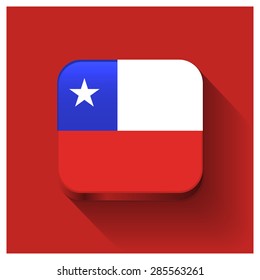 Long shadow Chile flag Button