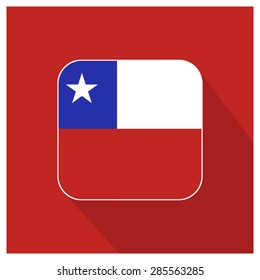 Long shadow Chile flag Button
