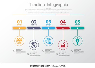 Long Shadow Design clean number timeline template/graphic or website 