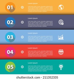 Long Shadow Design clean number banners template/graphic or website