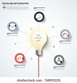 Long Shadow Design clean number timeline template/graphic or website