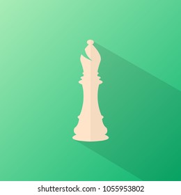 long shadow elephant chess vector icon