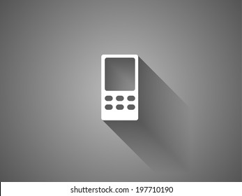 sombra larga Icono plano del teléfono móvil