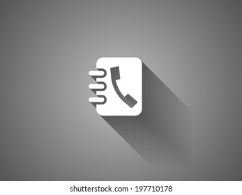 sombra larga Icono plano del libro de contactos