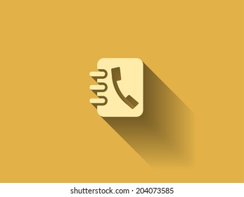 sombra larga Icono plano del libro de contactos