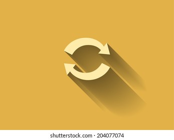 long shadow Flat icon of cyclic